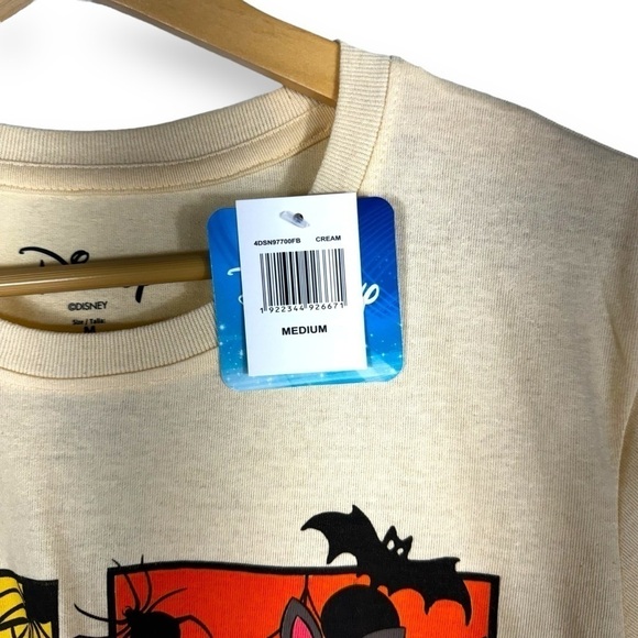 Disney Paneled Halloween Motif Graphic Short Sleeve Tee, Peach, Size Medium - Picture 4 of 11